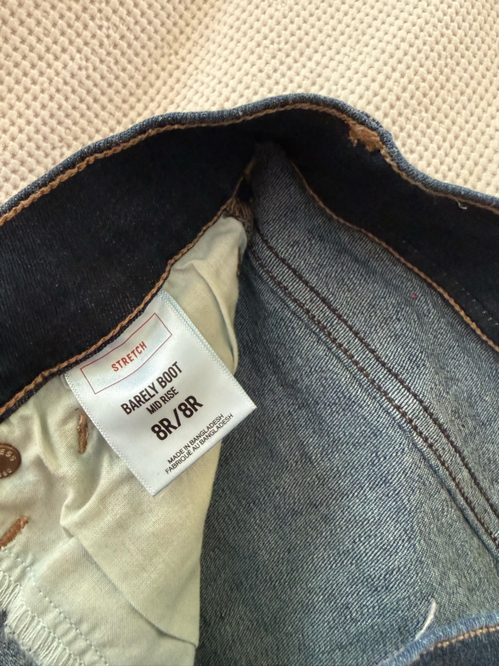 Express Dark Wash Barely Boot Mid Rise Jeans - Picture 3 of 5